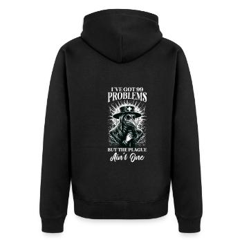 Gruseliger Halloween-horror-seuchendoktor - Unisex Premium Bio Zip Hoodie - Schwarz - Hinten - Nico (187cm)