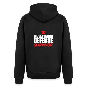 PhD Graduate Doktorgrad Ph.D. Promotion - Unisex Premium Bio Zip Hoodie - Schwarz - Hinten - Nico (187cm)