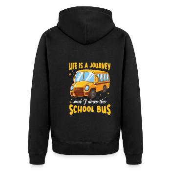 Funny School Bus Driver Appreciation anniversary - Unisex Premium Organic Zip Hoodie - black - Back - Nico (187cm)