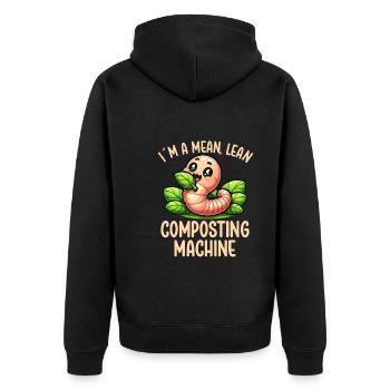 Lombriciculture Jardinage de vers de terre Vermiculture - Veste à capuche bio Premium Unisexe - noir - Dos - Nico (187cm)