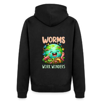Lombriciculture Jardinage de vers de terre Vermiculture - Veste à capuche bio Premium Unisexe - noir - Dos - Nico (187cm)