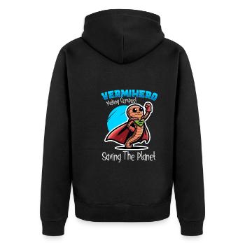 Lombriciculture Jardinage de vers de terre Vermiculture - Veste à capuche bio Premium Unisexe - noir - Dos - Nico (187cm)