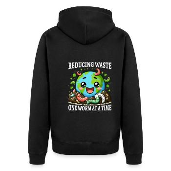 Lombriciculture Jardinage de vers de terre Vermiculture - Veste à capuche bio Premium Unisexe - noir - Dos - Nico (187cm)