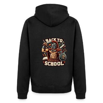 Gladiator School Teacher Of Ancient Rome - Unisex Premium Organic Zip Hoodie - black - Back - Nico (187cm)