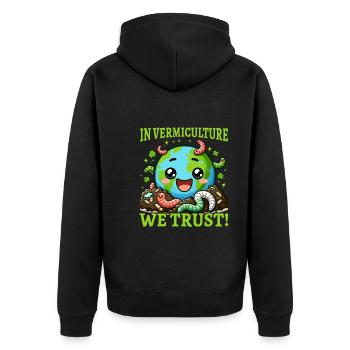 Lombriciculture Jardinage de vers de terre Vermiculture - Veste à capuche bio Premium Unisexe - noir - Dos - Nico (187cm)
