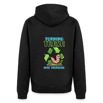 Lombriciculture Jardinage de vers de terre Vermiculture - Veste à capuche bio Premium Unisexe - noir - Dos - Nico (187cm)