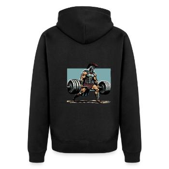 Julius Cäsar Römische Geschichte Römisches Reich - Unisex Premium Bio Zip Hoodie - Schwarz - Hinten - Nico (187cm)