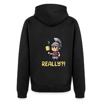 Lustiger Schwamm, Römische Geschichte, Badezimmer - Unisex Premium Bio Zip Hoodie - Schwarz - Hinten - Nico (187cm)