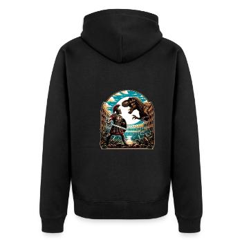 Julius Cäsar Römische Geschichte Römisches Reich - Unisex Premium Bio Zip Hoodie - Schwarz - Hinten - Nico (187cm)