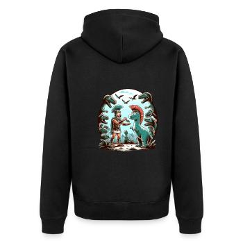 Julius Cäsar Römische Geschichte Römisches Reich - Unisex Premium Bio Zip Hoodie - Schwarz - Hinten - Nico (187cm)