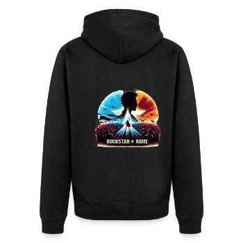 Julius Cäsar Römische Geschichte Römisches Reich - Unisex Premium Bio Zip Hoodie - Schwarz - Hinten - Nico (187cm)
