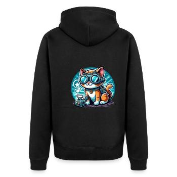 Paranormal Investigator Ghost Halloween Evp Haunte - Unisex Premium Organic Zip Hoodie - black - Back - Nico (187cm)