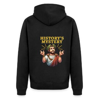 Julius Cäsar Römische Geschichte Römisches Reich - Unisex Premium Bio Zip Hoodie - Schwarz - Hinten - Nico (187cm)