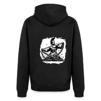 Julius Cäsar Römische Geschichte Römisches Reich - Unisex Premium Bio Zip Hoodie - Schwarz - Hinten - Nico (187cm)
