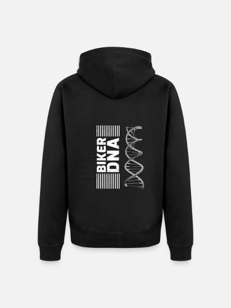 Fahradfahrer DNA Kette Speichen - Unisex Premium Bio Zip Hoodie - Schwarz