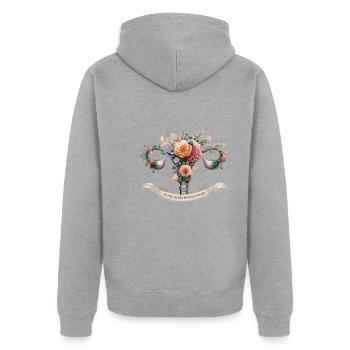 Hysterektomie-operation Zur Wiederherstellung Der - Unisex Premium Bio Zip Hoodie - Grau meliert - Hinten - Nico (187cm)