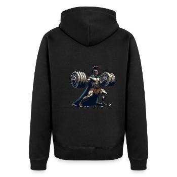 Julius Cäsar Römische Geschichte Römisches Reich - Unisex Premium Bio Zip Hoodie - Schwarz - Hinten - Nico (187cm)