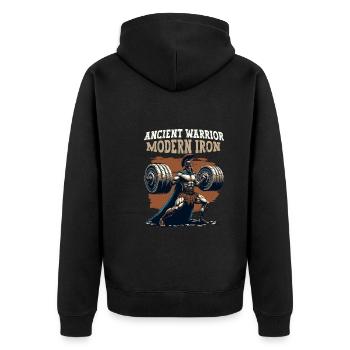 Julius Cäsar Römische Geschichte Römisches Reich - Unisex Premium Bio Zip Hoodie - Schwarz - Hinten - Nico (187cm)