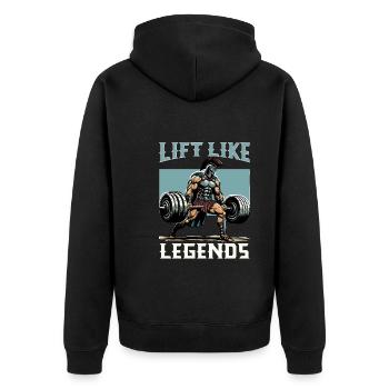 Julius Cäsar Römische Geschichte Römisches Reich - Unisex Premium Bio Zip Hoodie - Schwarz - Hinten - Nico (187cm)