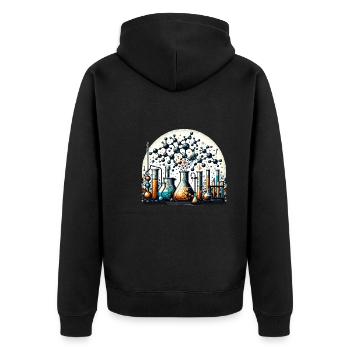 Organische Chemie, Chemiestudenten, Chemie - Unisex Premium Bio Zip Hoodie - Schwarz - Hinten - Nico (187cm)