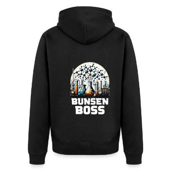 Organische Chemie, Chemiestudenten, Chemie - Unisex Premium Bio Zip Hoodie - Schwarz - Hinten - Nico (187cm)