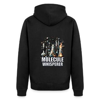 Organische Chemie, Chemiestudenten, Chemie - Unisex Premium Bio Zip Hoodie - Schwarz - Hinten - Nico (187cm)