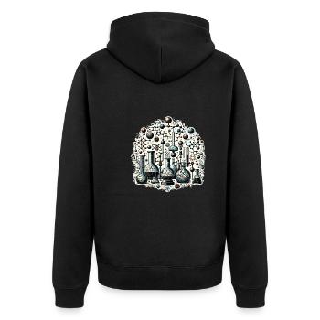 Organische Chemie, Chemiestudenten, Chemie - Unisex Premium Bio Zip Hoodie - Schwarz - Hinten - Nico (187cm)