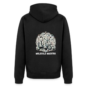 Organische Chemie, Chemiestudenten, Chemie - Unisex Premium Bio Zip Hoodie - Schwarz - Hinten - Nico (187cm)