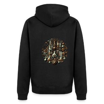 Organische Chemie, Chemiestudenten, Chemie - Unisex Premium Bio Zip Hoodie - Schwarz - Hinten - Nico (187cm)