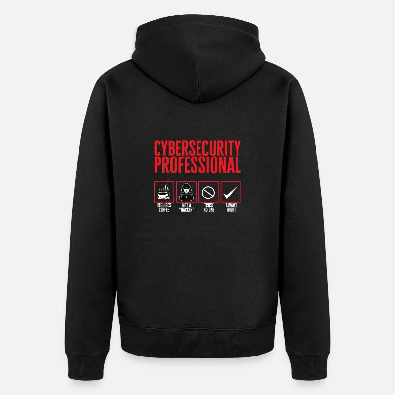 Cybersecurity Hackers IT Security - Unisex Premium Organic Zip Hoodie - black