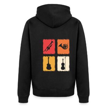 Musikinstrumente Musikdirektor - Unisex Premium Bio Zip Hoodie - Schwarz - Hinten - Nico (187cm)