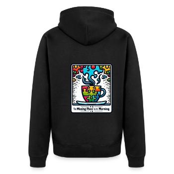 Puzzle Lover Jigzaw Puzzle Board Game Puzzler - Unisex Premium Organic Zip Hoodie - black - Back - Nico (187cm)
