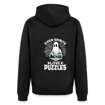 Puzzle Lover Jigzaw Puzzle Brettspiel Puzzler - Unisex Premium Bio Zip Hoodie - Schwarz - Hinten - Nico (187cm)
