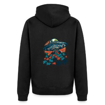 Puzzle Lover Jigzaw Puzzle Brettspiel Puzzler - Unisex Premium Bio Zip Hoodie - Schwarz - Hinten - Nico (187cm)