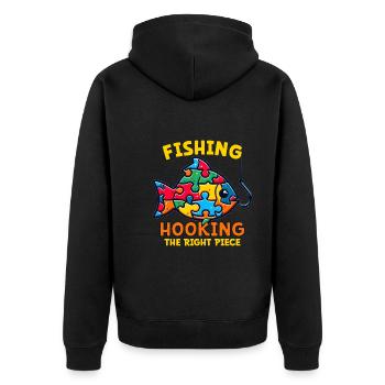 Puzzle Lover Jigzaw Puzzle Brettspiel Puzzler - Unisex Premium Bio Zip Hoodie - Schwarz - Hinten - Nico (187cm)