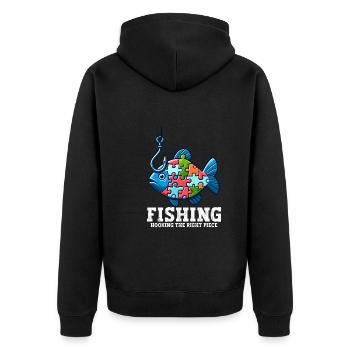Puzzle Lover Jigzaw Puzzle Brettspiel Puzzler - Unisex Premium Bio Zip Hoodie - Schwarz - Hinten - Nico (187cm)