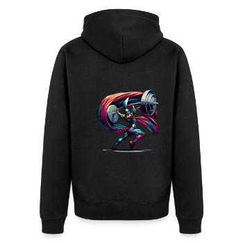 Winter Guard Instructor Colorguard Captain Gift - Unisex Premium Organic Zip Hoodie - black - Back - Nico (187cm)