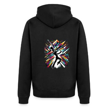 Winter Guard Instructor Colorguard Captain Gift - Unisex Premium Organic Zip Hoodie - black - Back - Nico (187cm)