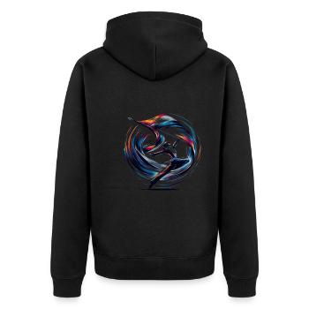 Winter Guard Instructor Colorguard Captain Gift - Unisex Premium Organic Zip Hoodie - black - Back - Nico (187cm)
