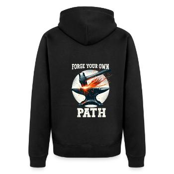 Blacksmith Metalworker Bladesmith Metal - Unisex Premium Organic Zip Hoodie - black - Back - Nico (187cm)