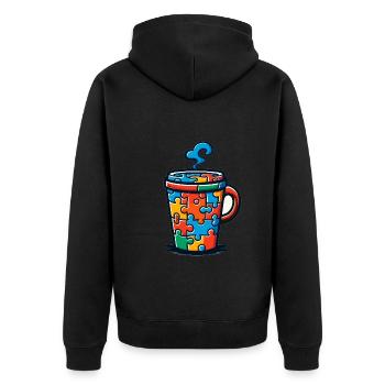 Puzzle Lover Jigzaw Puzzle Brettspiel Puzzler - Unisex Premium Bio Zip Hoodie - Schwarz - Hinten - Nico (187cm)