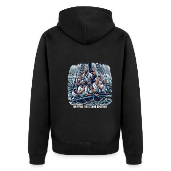 Sailors Sea Shanty Singing Ship Adventures - Unisex Premium Organic Zip Hoodie - black - Back - Nico (187cm)
