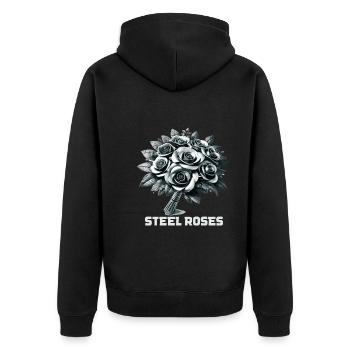Schmied Metallarbeiter Klingenschmied Metall - Unisex Premium Bio Zip Hoodie - Schwarz - Hinten - Nico (187cm)