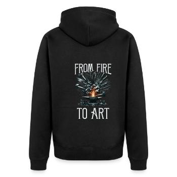 Blacksmith Metalworker Bladesmith Metal - Unisex Premium Organic Zip Hoodie - black - Back - Nico (187cm)