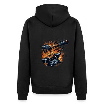 Blacksmith Metalworker Bladesmith Metal - Unisex Premium Organic Zip Hoodie - black - Back - Nico (187cm)