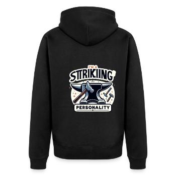 Blacksmith Metalworker Bladesmith Metal - Unisex Premium Organic Zip Hoodie - black - Back - Nico (187cm)