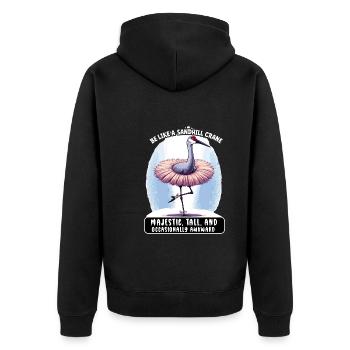Sandhill Kranichliebhaber Vogelbeobachtung - Unisex Premium Bio Zip Hoodie - Schwarz - Hinten - Nico (187cm)