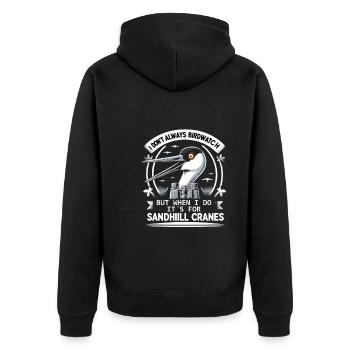 Sandhill Kranichliebhaber Vogelbeobachtung - Unisex Premium Bio Zip Hoodie - Schwarz - Hinten - Nico (187cm)