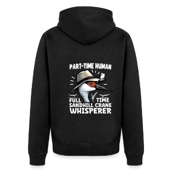 Sandhill Kranichliebhaber Vogelbeobachtung - Unisex Premium Bio Zip Hoodie - Schwarz - Hinten - Nico (187cm)