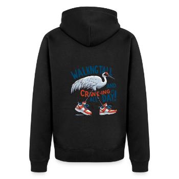 Sandhill Crane Lovers Bird Watching - Unisex Premium Organic Zip Hoodie - black - Back - Nico (187cm)